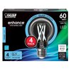 Feit Electric A19 E26 Medium Filament LED Bulb Daylight 60 Watt Equivalence, 4PK A1960CL950CAFL4